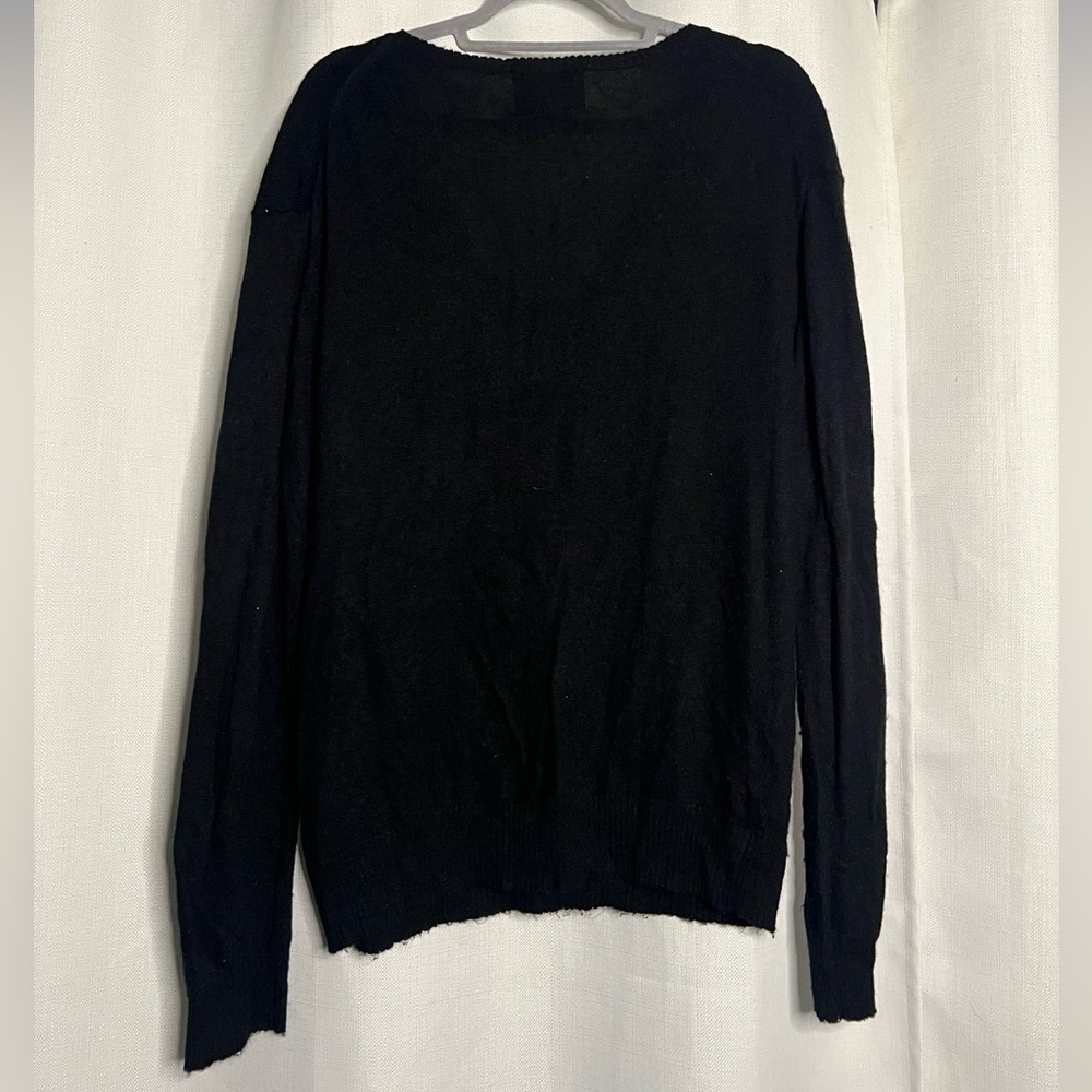 Wild Fox White Label Black Sweater Red Sequin Heart Medium - Picture 4 of 9